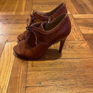 Saks Fifth Avenue open toe booties.